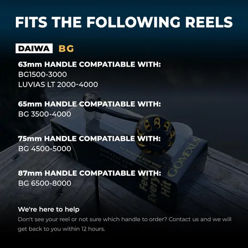 Miniatura 7 de GOMEXUS Power Handle for Daiwa BG 1500-8000 (Choose Option for Different Size)【Notice】 Not for BG SW. Please do not Adapt to Other reels to Avoid