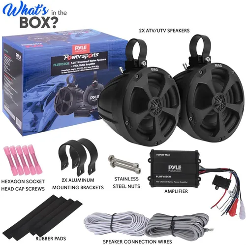 Miniatura 6 de PYLE, Altavoces marinos, altavoces de barco, 1000 W 5.25 pulgadas, sistema todoterreno impermeable, amplificador de 2 canales, estéreo de rango