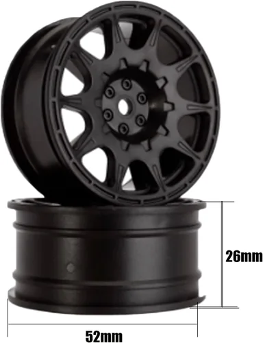 Miniatura 3 de 4 llantas de plástico RC de rally de 2.047 in de diámetro para 1/10 escala RC on Road Racing Truck Kyosho HSP HPI RGT Tamiya CC01 D90 piezas