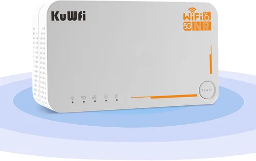 KuWFi Router 0.18 oz con ranura para tarjeta SIM desbloqueada, AX3600 WiFi-6 módem con ranura para tarjeta SIM, NR NSA/SA 5G NR SA NSA AX3000 WiFi 6