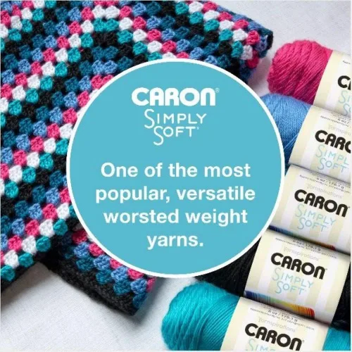 Miniatura 4 de Caron Simply Soft Party Lana de 3 Onzas, Rojo vivo brillante
