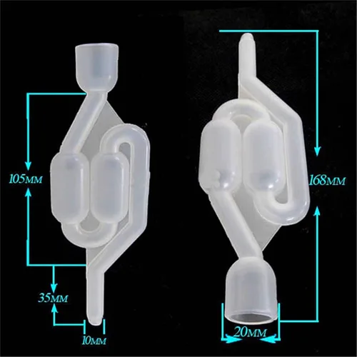 Miniatura 4 de S-Shape Air Lock Twin Bubble Ojal Plástico Homebrew Fermentación Vino Vino Cerveza Fabricación Doble Burbuja Fermentación