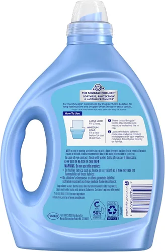 Miniatura 6 de Snuggle Líquido suavizante de tela, ultra concentrado, 80 onzas, 200 cargas medias, acondicionador de tela Blue Sparkle de larga duración, suaviza