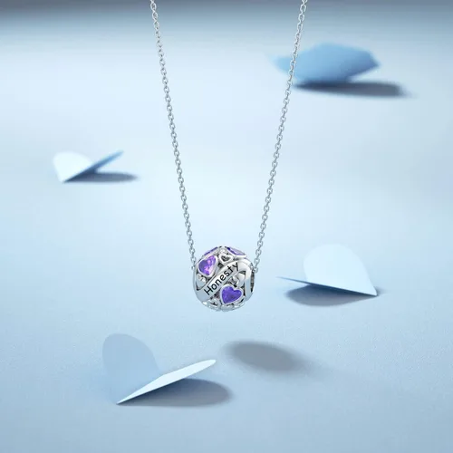Miniatura 3 de DALARAN Dijes de piedra natal para pulsera de plata de ley 925 con cuentas de corazón de feliz cumpleaños para mujer