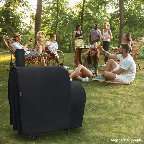 Miniatura 7 de Cubierta de parrilla al aire libre para parrilla de carbón Royal Gourmet CC1830FC Barrel, cubierta impermeable de 46" 600D resistente para barbacoa