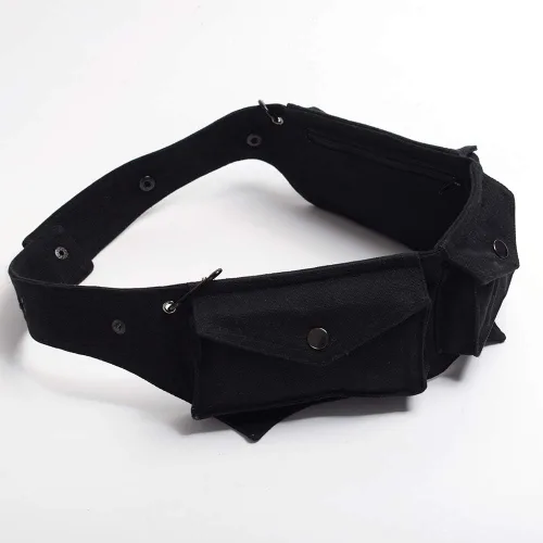 Miniatura 6 de GRACEART Burning Man - Cinturón de lona de algodón Steampunk Travel Utility Belt Ren Faire, Negro