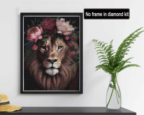 Miniatura 2 de Reofrey Kits de arte de diamantes de bricolaje para adultos, leones, animales, taladro completo, kit de pintura de diamantes de imitación, lienzo 4