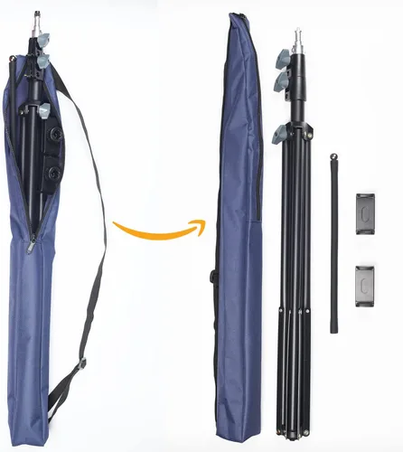 Miniatura 6 de Soporte de trípode de suelo, trípode alto retráctil de cuello de cisne ajustable de 7.2 pies para iPhone 12 Pro Max, iPhone 11 Pro Max, iPhone Xs