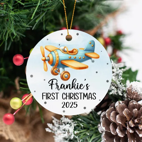 Miniatura 3 de Adorno de Navidad para bebé de avión, adorno personalizado para bebé niña niño Navidad 2026, regalo para papá recién nacido, mamá recién nacida