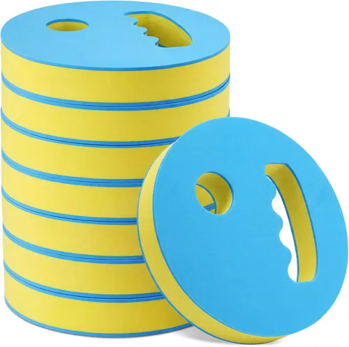 Miniatura 9 de Honoson 8 discos de ejercicio acuático de 7.1 pulgadas de diámetro, pesas de agua para piscina, equipo aeróbico, espuma EVA, disco de natación