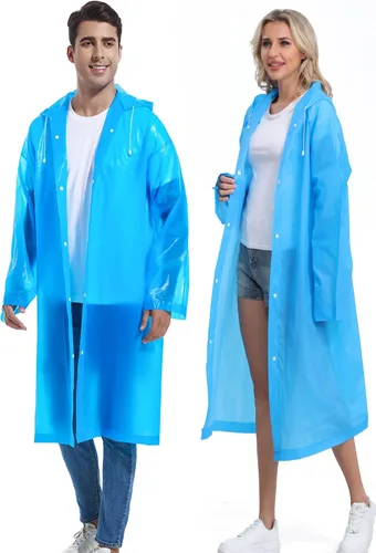 Miniatura 132 de 2 abrigos de lluvia de Borogo para adultos, chaquetas de lluvia reutilizables para hombres y mujeres