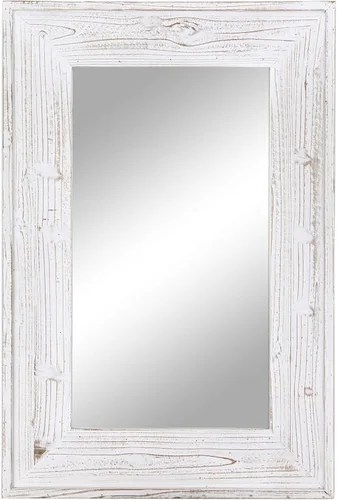 Miniatura 9 de Espejo de tocador de baño con marco de madera para montaje en pared, espejo rústico rectangular horizontal/vertical para sobre lavabo, dormitorio