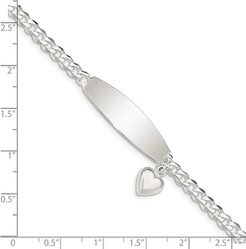 Miniatura 4 de 925 Sterling Silver Heart Charm Id Bracelet 85 Inch Love Fine Jewelry For Women Gifts For Her
