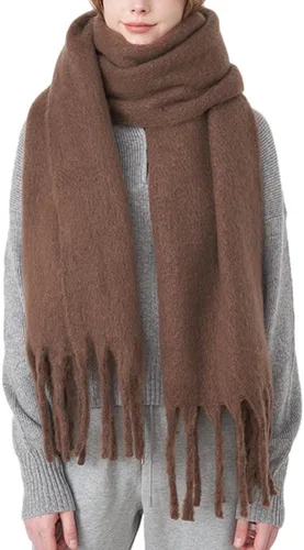 Miniatura 127 de Bufanda grande y gruesa de gran tamaño, esponjosas, de lana grande, gruesa, cálida para invierno