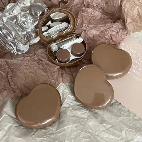 Miniatura 8 de Paquete de 4 fundas para lentes de contacto con forma de corazón, soporte de caja de contacto ocular de viaje, herramienta de extracción de pinzas