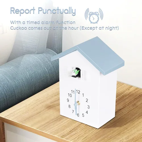 Miniatura 5 de KEYPOWER - Reloj de cuco, reloj de pared de cuco, sonidos de pájaros de cuco o llamada, péndulo de reloj con diseño, casa de pájaros, arte de pared