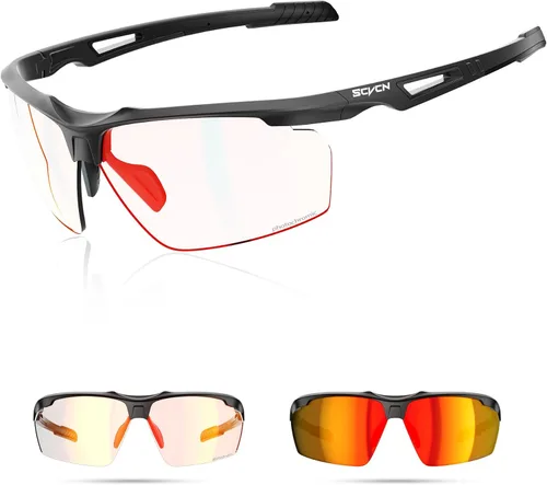 Miniatura 16 de SCVCN Gafas de sol deportivas fotocromáticas para ciclismo, gafas transparentes para hombres y mujeres, protección UV400, MTB BMX, pesca, correr, S86