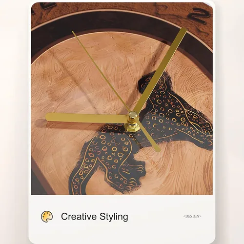 Miniatura 5 de Reloj de pared retro para sala de estar, reloj de pared decorativo sin tictac, silencioso, reloj de pared con pintura artística para dormitorio