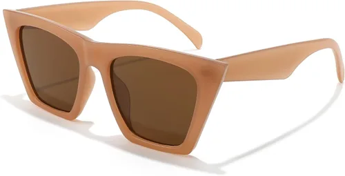 Feisedy B2473 Lentes de sol cuadrados, estilo vintage, punta tipo ojo de gato, para mujer