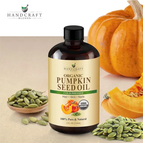 Miniatura 3 de Handcraft Blends Aceite de Semilla de Calabaza Orgánico Prensado en Frío en Botella de Vidrio - 4 Fl Oz - 100% Puro y Natural - Aceite Portador