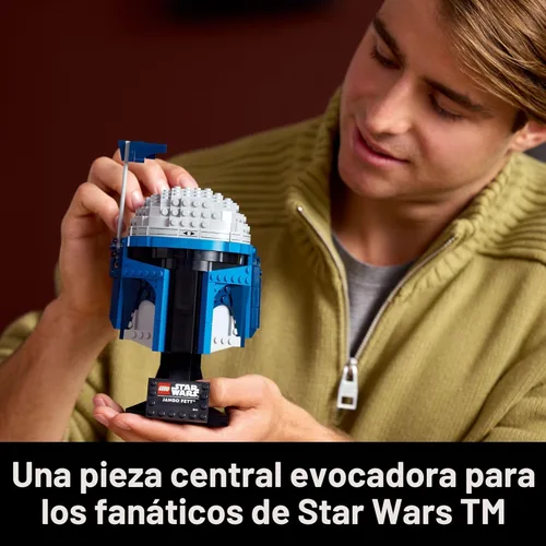 Miniatura 6 de LEGO Casco de Star Wars Jango Fett, kit de modelo de bricolaje para adultos a partir de 18 años, juego de construcción coleccionable, idea