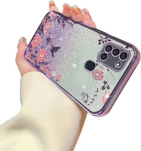 Miniatura 49 de Funda para Note 10, Galaxy Note 10 para mujer, cambio gradual con purpurina, cristal suave, TPU elegante, mariposa, floral, corazón, transparente