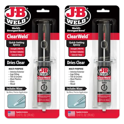 Miniatura 7 de J-B Weld ClearWeld - Epoxi de 5 minutos, transparente, 0.5 fl oz con mezclador estático, (50114H)