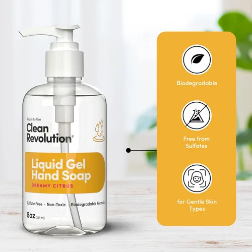 Miniatura 5 de Clean Revolution Jabón de manos en gel líquido, líquido sedoso rico, espuma rápida, enjuague rápido, contiene aceites esenciales reales