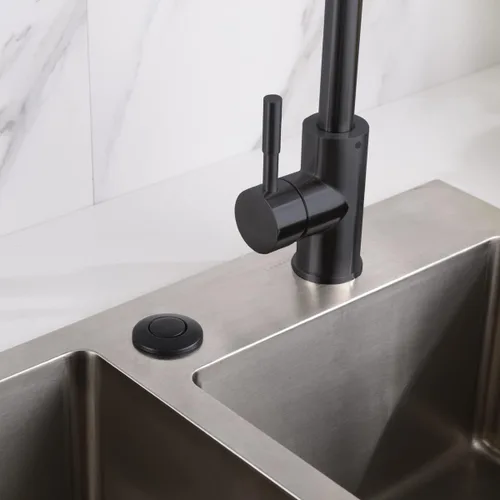 Miniatura 8 de Kit de Interruptor de Aire SinkTop para Triturador de Basura con Botón Largo, Cubierta Hecha de Latón, UL, Negro Mate