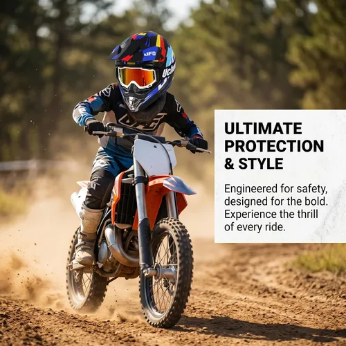 Miniatura 2 de Casco de motocross para jóvenes, aprobado por el DOT, cascos para niños ATV con gafas, guantes y máscara, para motocross, ATV, BMX Off-Road