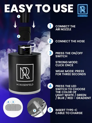 Miniatura 9 de Bomba de arranque de cachimba - Bomba de cachimba con batería recargable de 1300 mAh - Ventilador eléctrico portátil de cachimba y arrancador