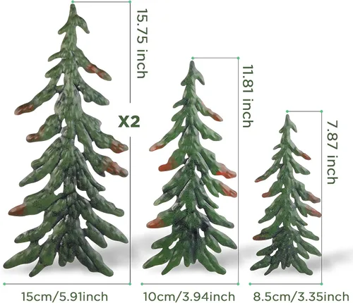 Miniatura 2 de 4 Piezas de Decoración de Pared de Árbol de Pino, Arte de Pared de Metal de Árbol de Pino para Decoración de Navidad al Aire Libre, Sala de Estar