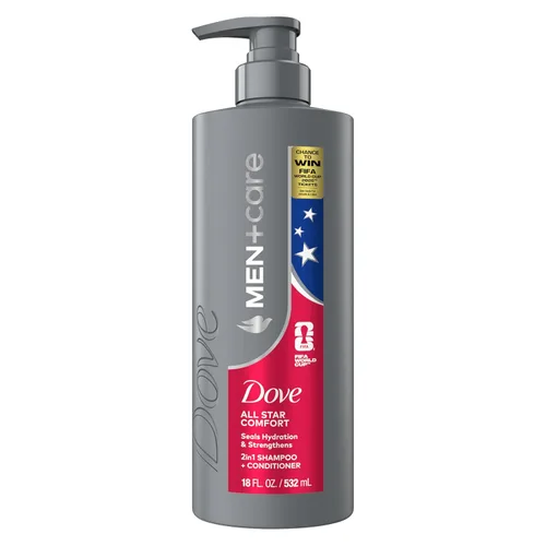 DOVE MEN + CARE Cuidado del cabello, 1 unidad, All Star Comfort para sellar la hidratación y fortalecer el cabello, con la oportunidad de ganar
