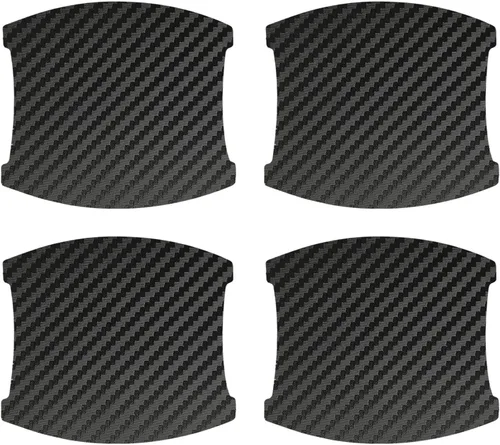 kingsea 4 protectores de arañazos para manija de puerta de automóvil, textura magnética extraíble de fibra de carbono 3D, textura de fibra de