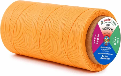 Miniatura 86 de Mandala Crafts Hilo encerado plano de 24 colores surtidos para costura de cuero, 55 x 24 yardas, hilo de poliéster 150D 0.031 in para cueros