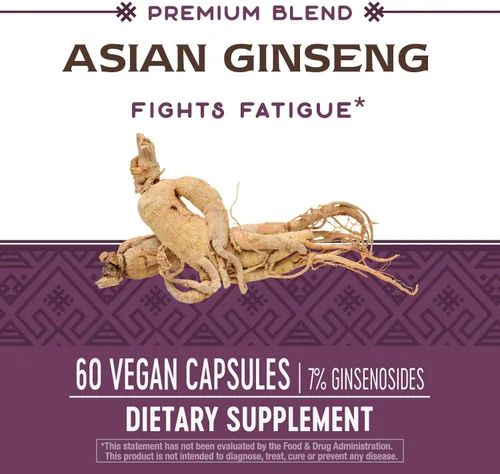 Miniatura 9 de Nature's Way, Ginseng asiático herbario premium, combate la fatiga*, 60 cápsulas