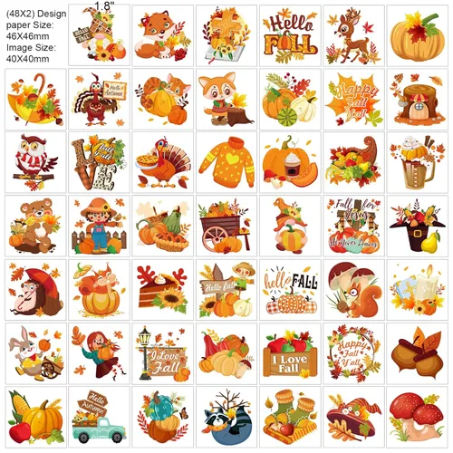 Miniatura 4 de HOWAF 96 piezas de tatuajes temporales de otoño, tatuajes temáticos de otoño para niños, hojas de arce, calabaza, tatuaje temporal falso para otoño