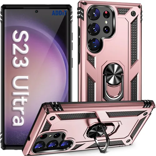 Miniatura 25 de ADDIT Funda S23 para Samsung Galaxy S23 de 6.1 pulgadas, con anillo de soporte, soporte ajustable, grado militar, protección resistente, a prueba