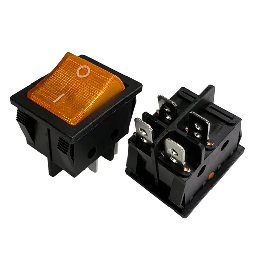Miniatura 13 de Interruptor basculante DPST On-Off Unilluminated Negro 4 Pin 1.220x0.984 in Rectangular Snap-in Interruptor de alimentación de palanca