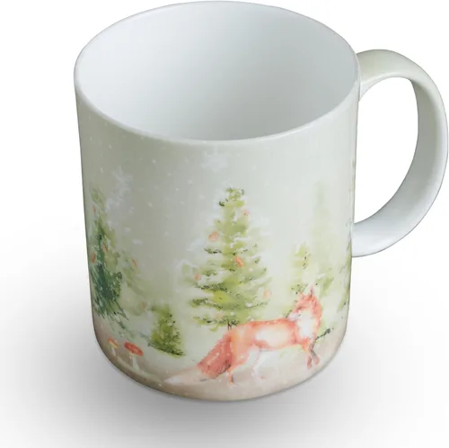 Miniatura 13 de Maison d' Hermine Taza de café con asas, tazas de porcelana fina de hueso, paquete de dos tazas de té para bebidas calientes, capuchino, latte, 015