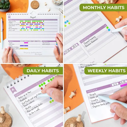 Miniatura 3 de Clever Fox Calendario de seguimiento de hábitos – Rastreador de objetivos inspirador y calendario de hábitos para hábitos atómicos – Colorido