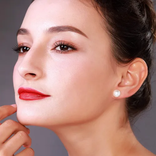 Miniatura 2 de Aretes de perlas de agua dulce, hipoalergénicos, de 4 a 0.472 in, para mujeres, regalos de damas de honor