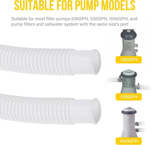 Miniatura 7 de Mangueras de piscina para piscina sobre el suelo, paquete de 2 mangueras de filtro de piscina de 1.25 pulgadas, manguera de repuesto de 59 pulgadas