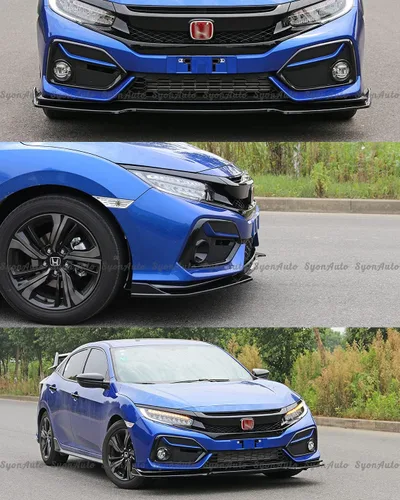 Miniatura 5 de Se adapta a Honda Civic Hatchback 2016-2021 y Si JDM GLOSS BLACK PARACHOQUES DELANTEROS