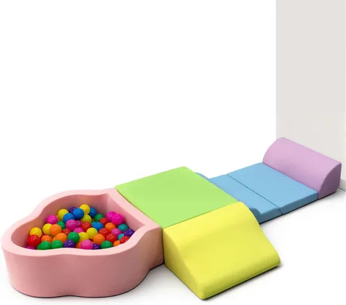 Miniatura 7 de Markdang Juego suave, bloques de escalada de espuma para bebés con parte inferior de partículas antideslizantes y conectores de velcro para niños