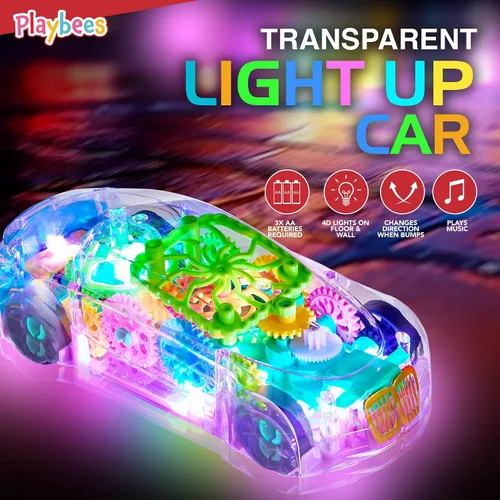 Miniatura 3 de Playbees Juguete de coche transparente iluminado, juguetes para niños autistas de 3 a 5 años, juguete sensorial para niños con autismo, juguetes