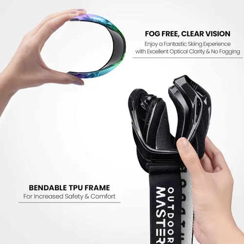Miniatura 2 de OutdoorMaster OTG Gafas de esquí – Gafas sobre lentes para esquí y snowboard para hombres, mujeres y jóvenes – 100% de protección UV VLT 18%