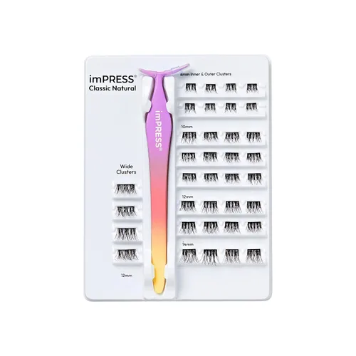 Miniatura 6 de KISS imPRESS Falsies, pestañas autoadhesivas a presión, 12mm-14mm de volumen natural, pestañas a presión, negro, sin necesidad de pegamento, banda