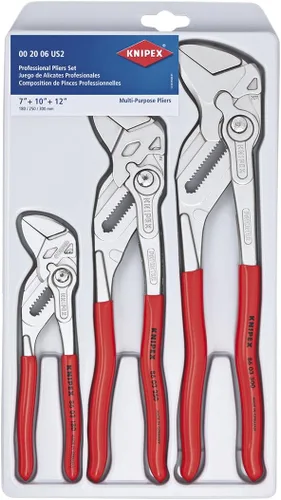 Miniatura 2 de KNIPEX - Herramientas 00 20 06 US2, juego de 3 piezas de llave de alicates y alicates cobra de 7-1/4 de pulgada