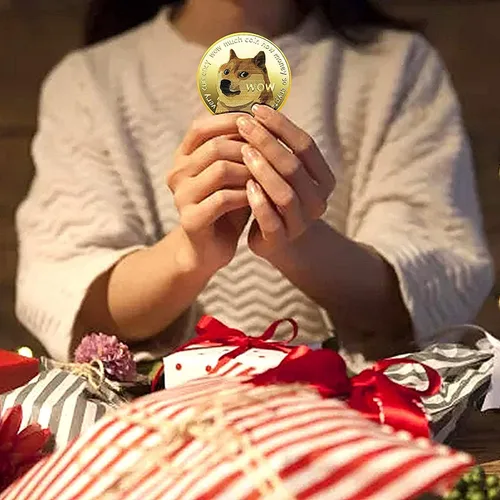 Miniatura 5 de Dogecoin Moneda conmemorativa 2021 de 2 piezas de 1 onza chapada en oro, plateada, monedas coleccionables de edición limitada Dogecoin con cubierta